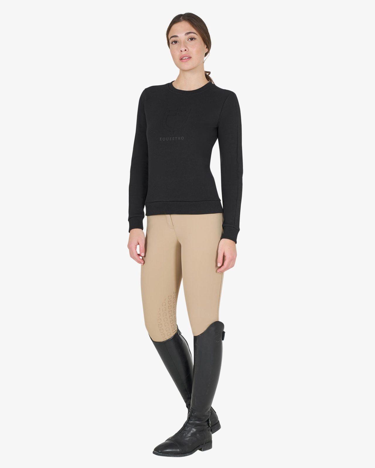Felpa donna girocollo con logo stampato