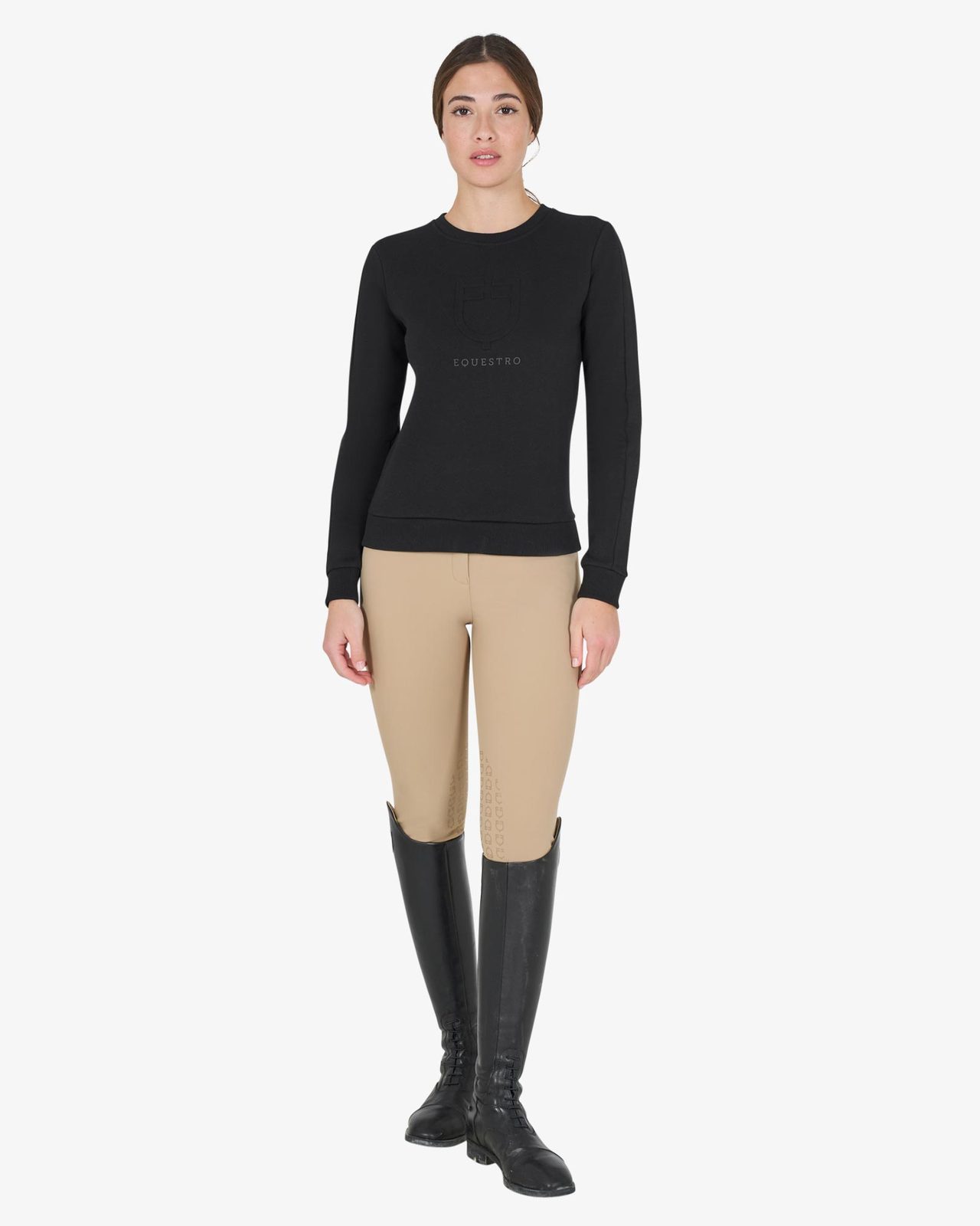 Felpa donna girocollo con logo stampato