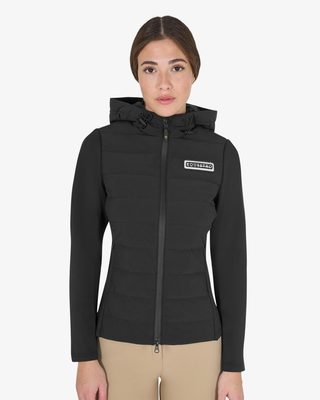 Women's hooded down jacket technical blend