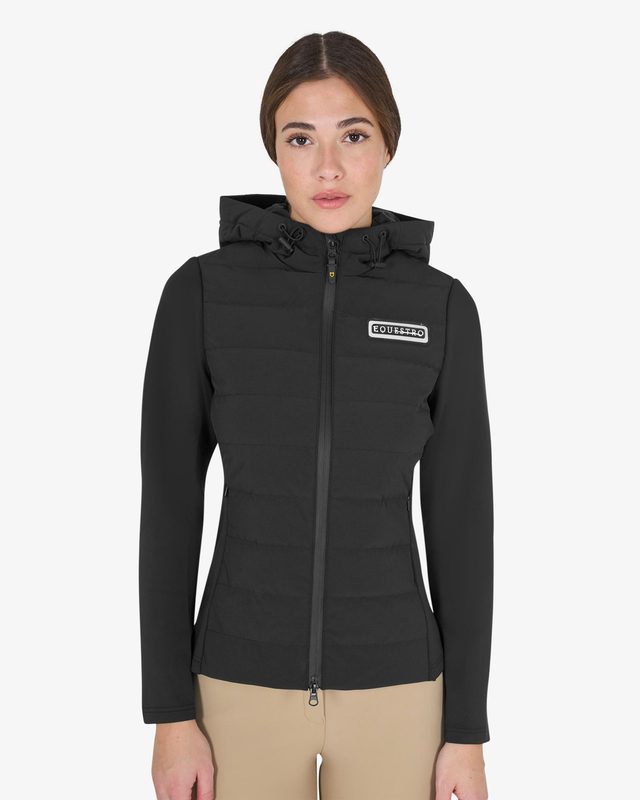 Women's hooded down jacket technical blend