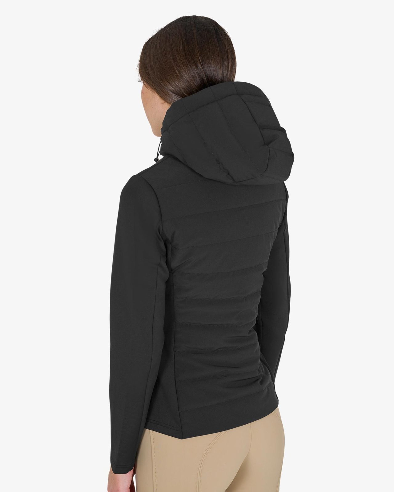 Women's hooded down jacket technical blend