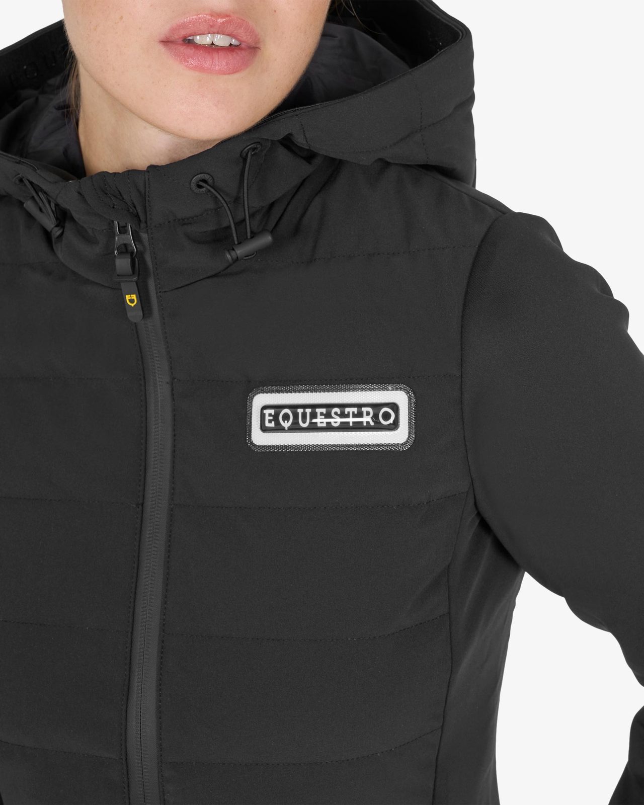 Women's hooded down jacket technical blend