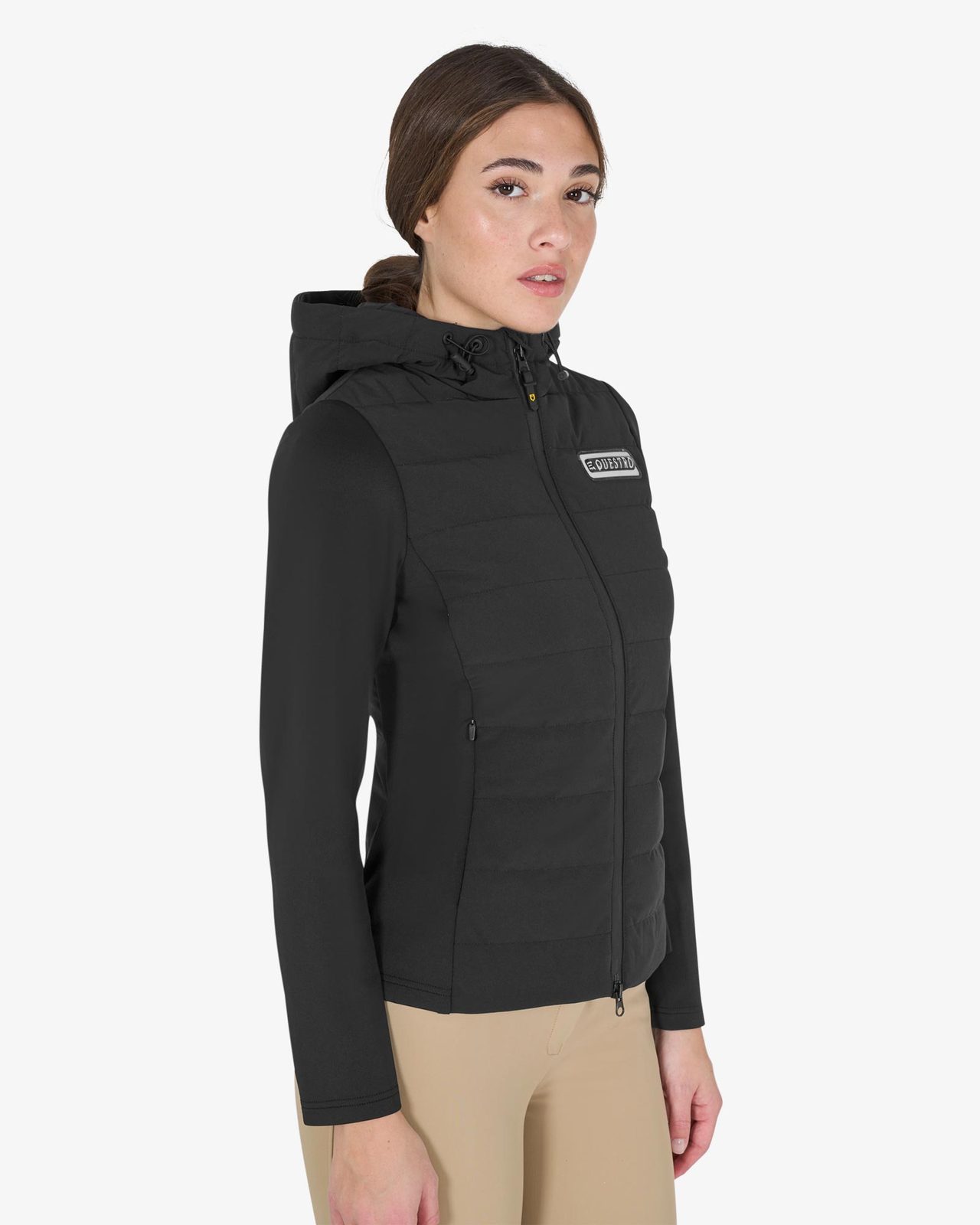 Women's hooded down jacket technical blend