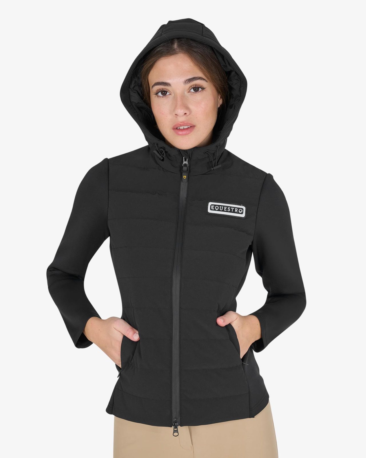 Women's hooded down jacket technical blend