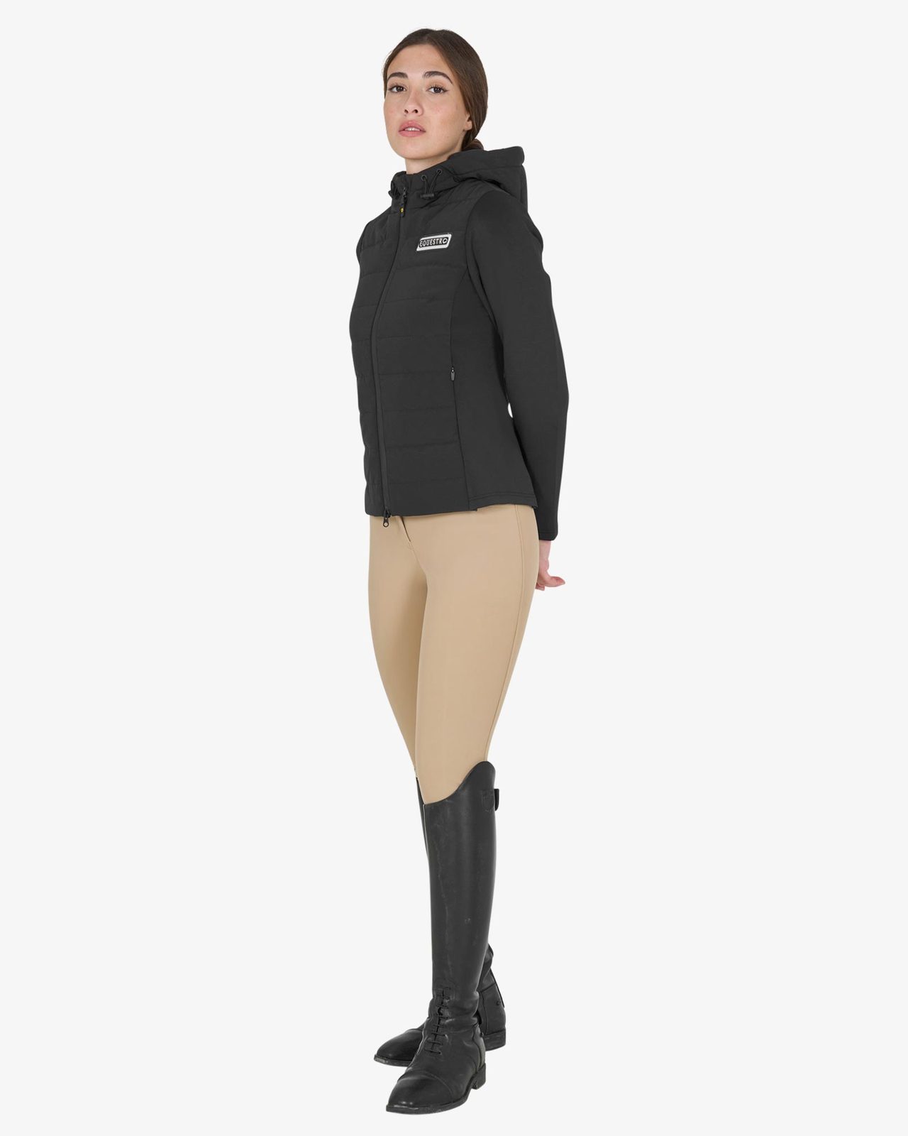 Women's hooded down jacket technical blend