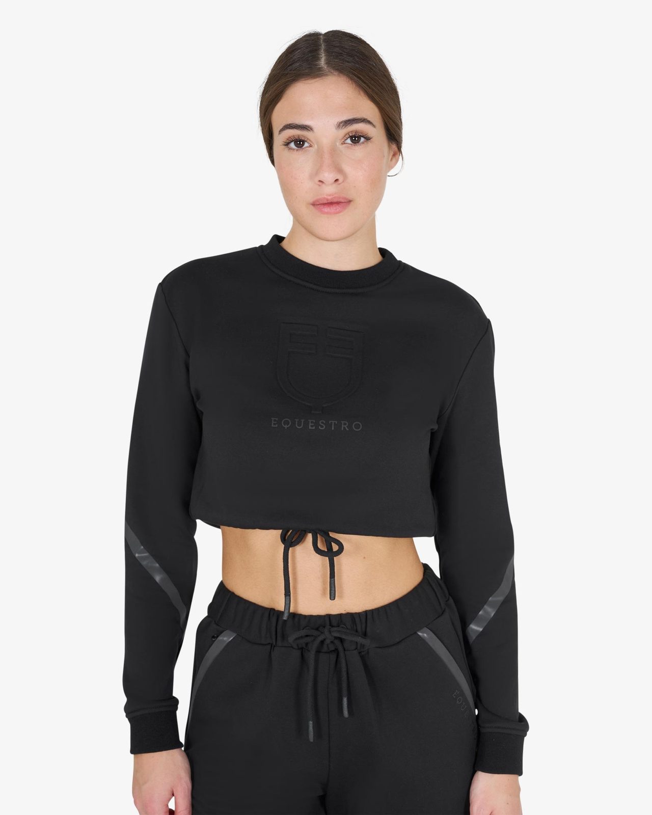 Felpa donna corta girocollo