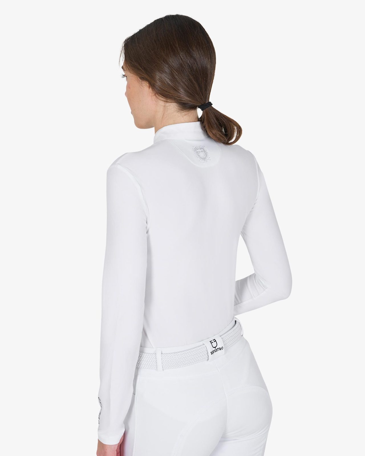 Polo donna slim fit da concorso con strass
