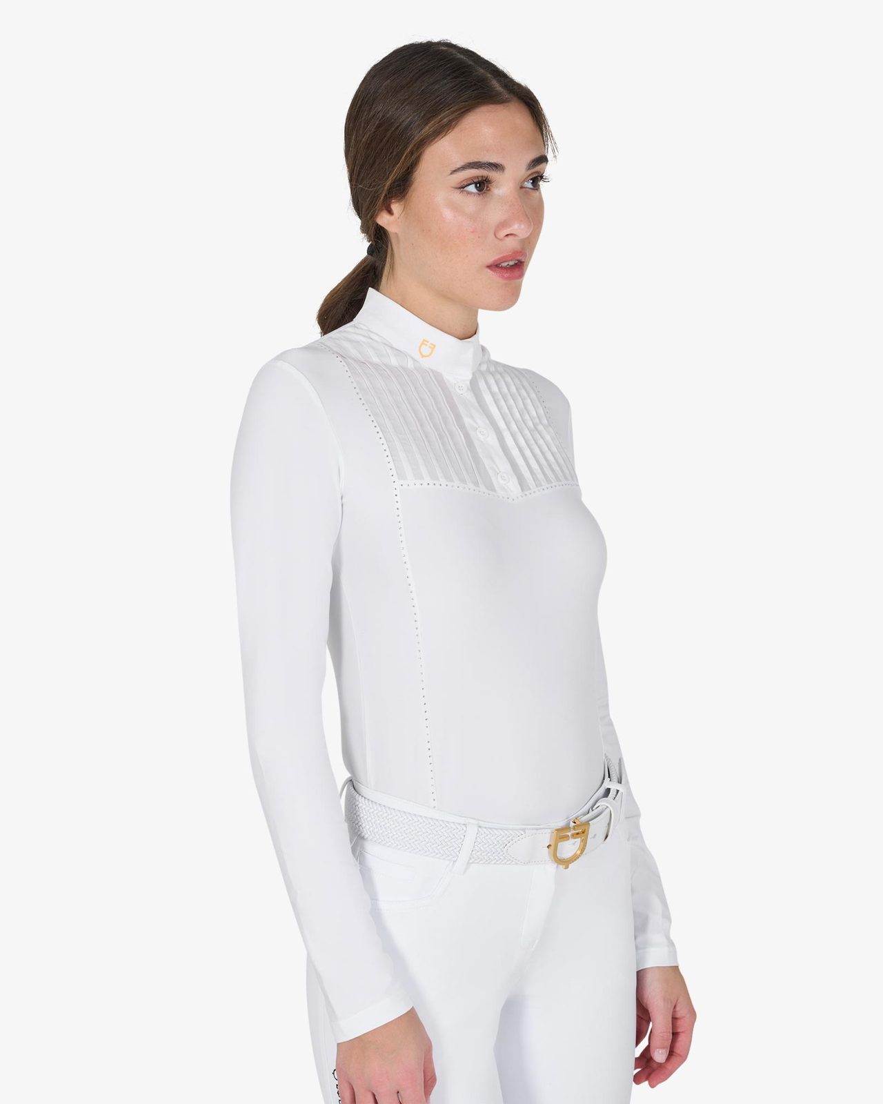 Polo donna slim fit da concorso con strass