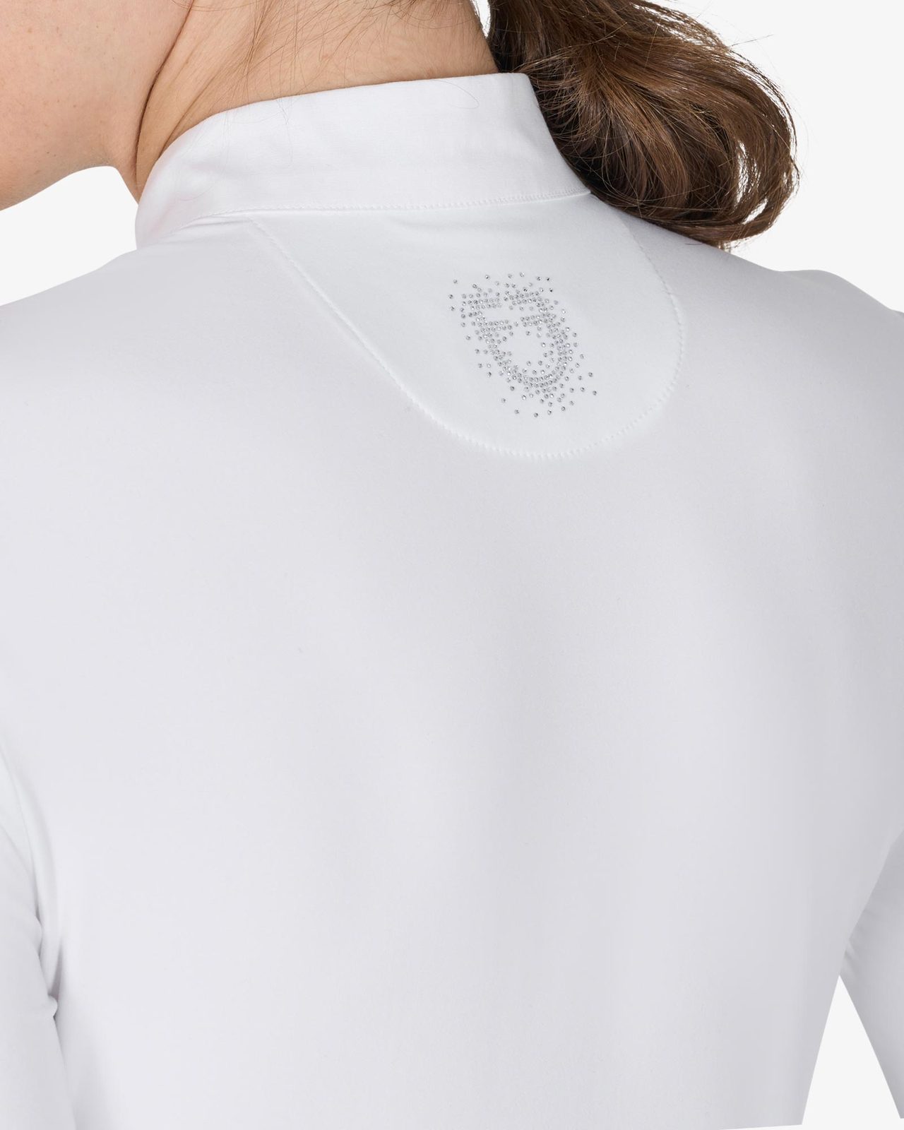 Polo donna slim fit da concorso con strass