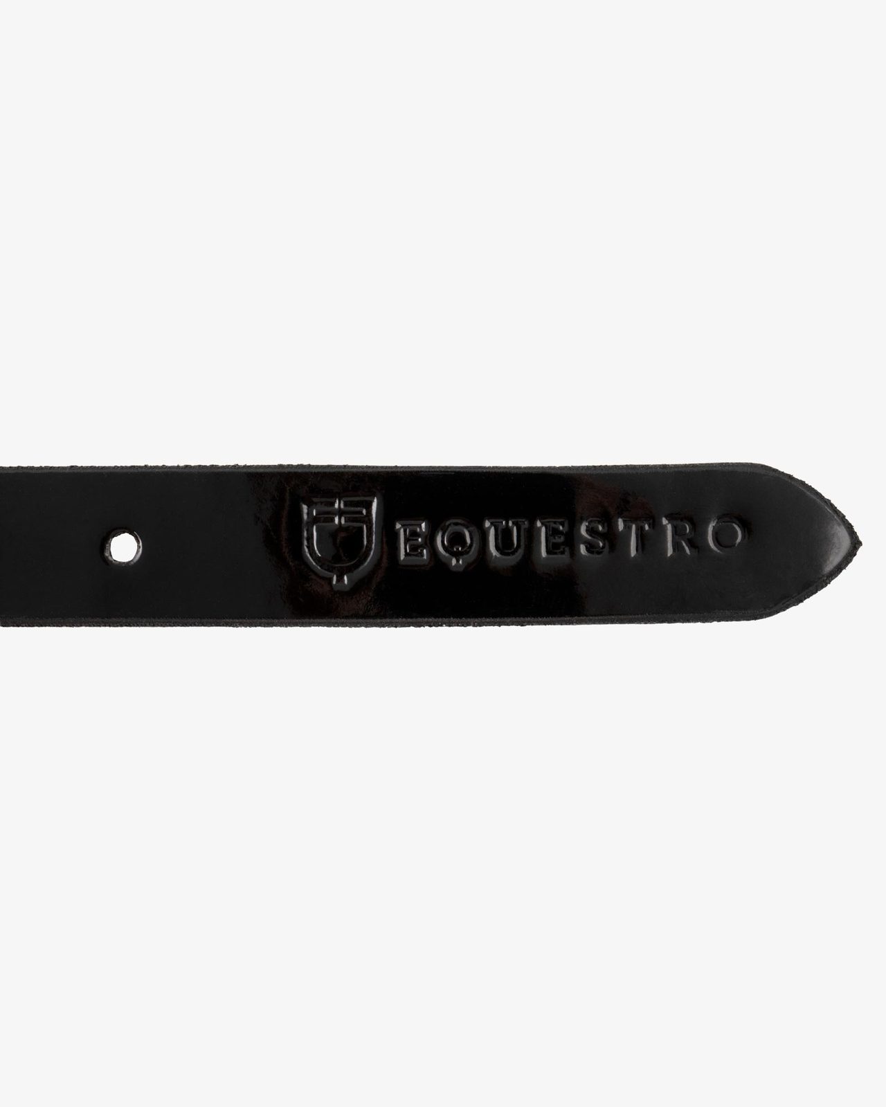 Women's glossy belt with snaffle bit buckle