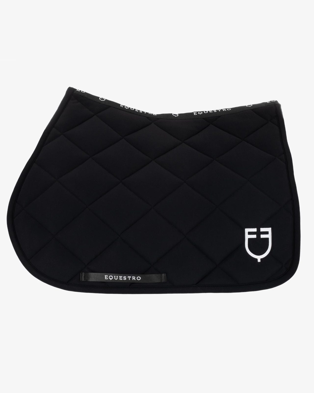Jumping saddle pad with embroidered logo black line edition