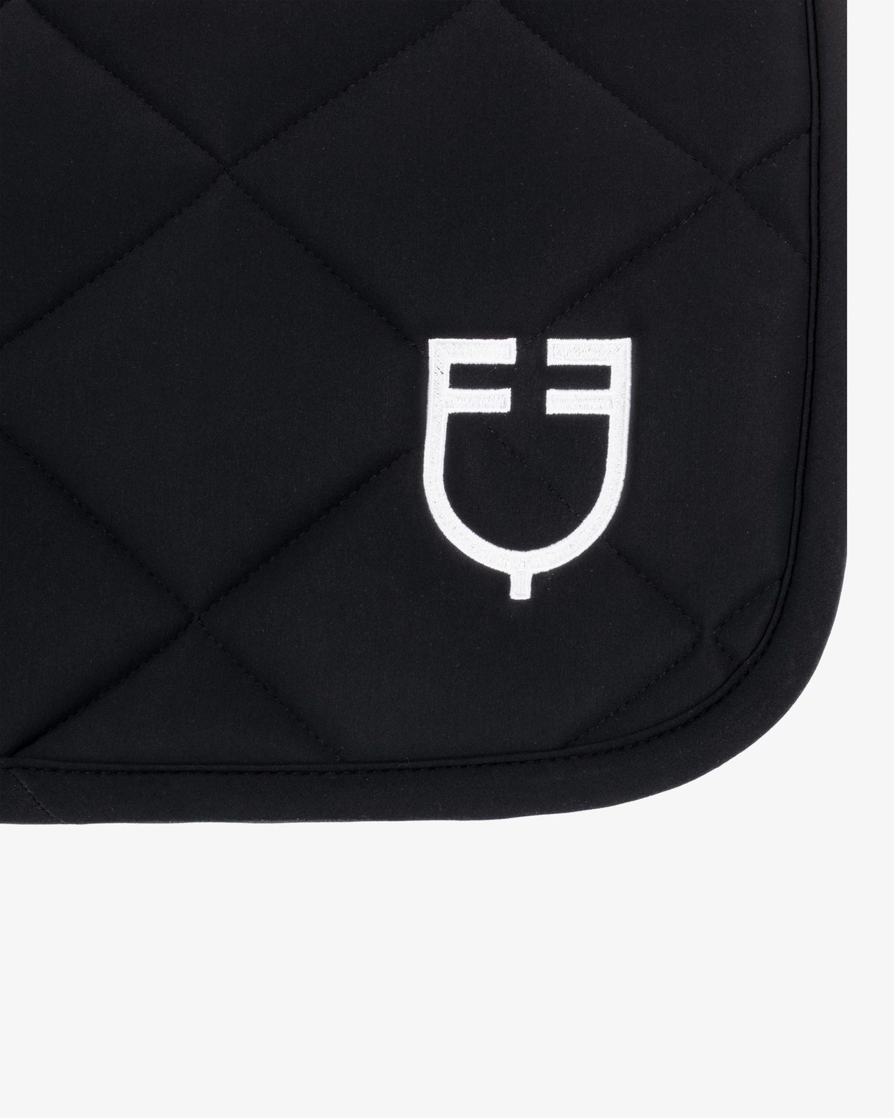Jumping saddle pad with embroidered logo black line edition