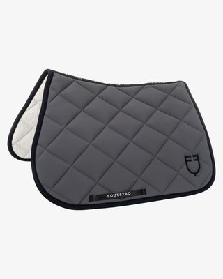 Jumping saddle pad with embroidered logo black line edition