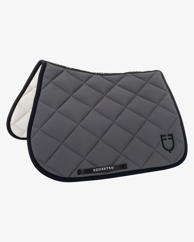Jumping saddle pad with embroidered logo black line edition