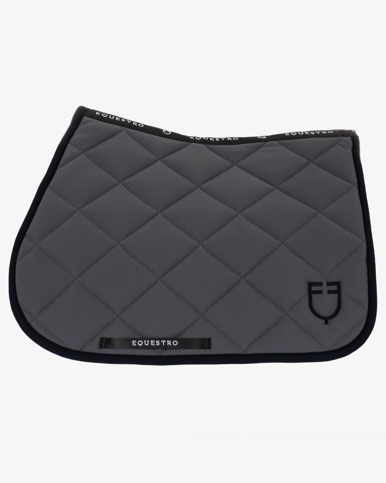 Jumping saddle pad with embroidered logo black line edition