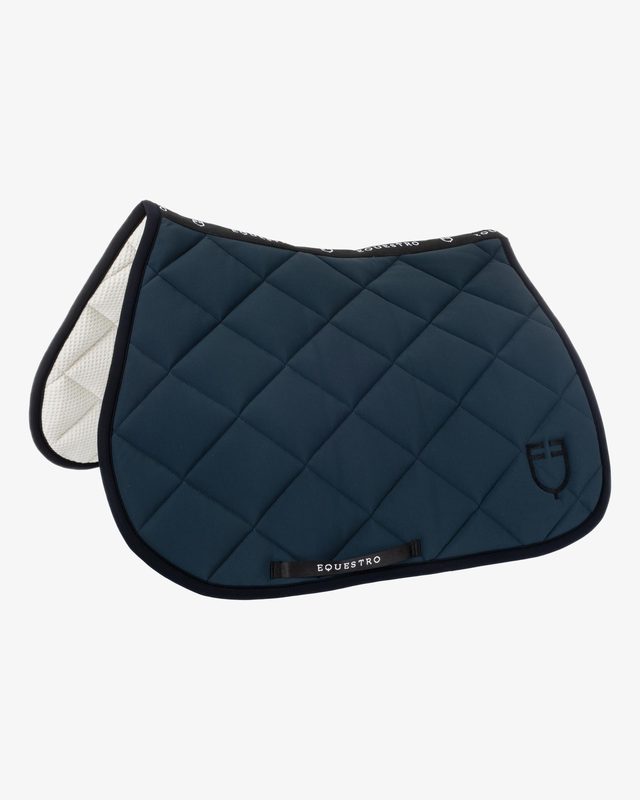 Jumping saddle pad with embroidered logo black line edition