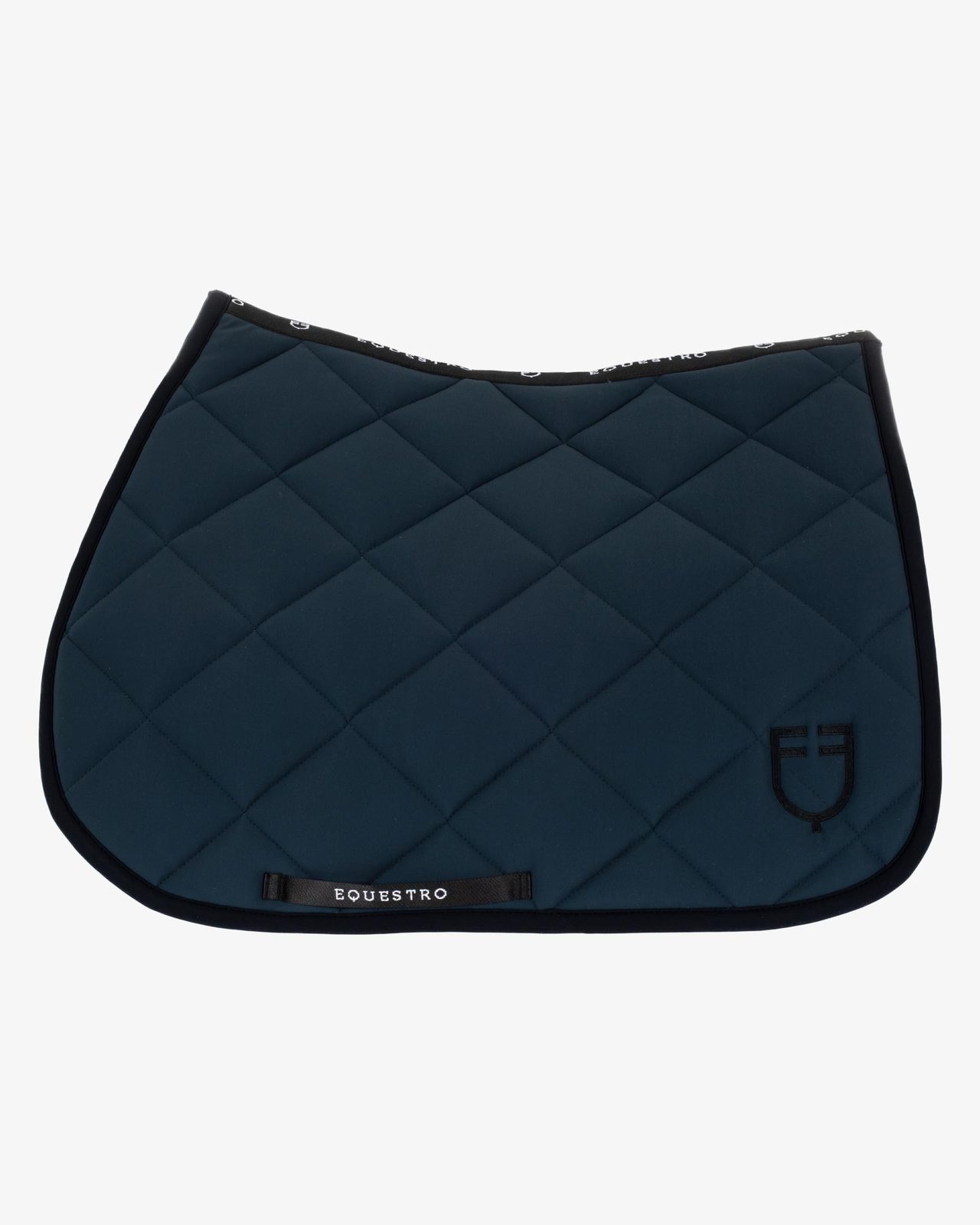 Jumping saddle pad with embroidered logo black line edition