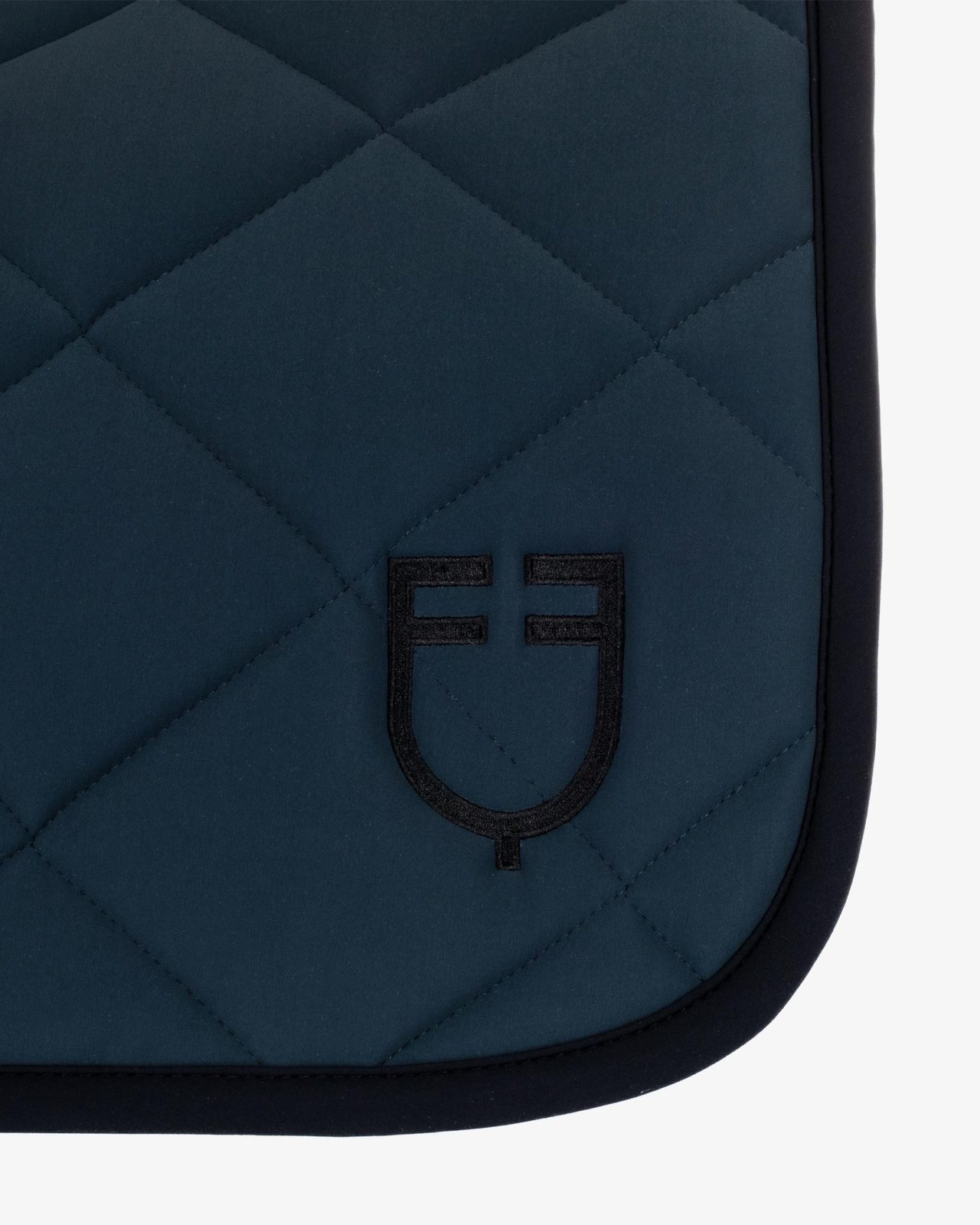 Jumping saddle pad with embroidered logo black line edition