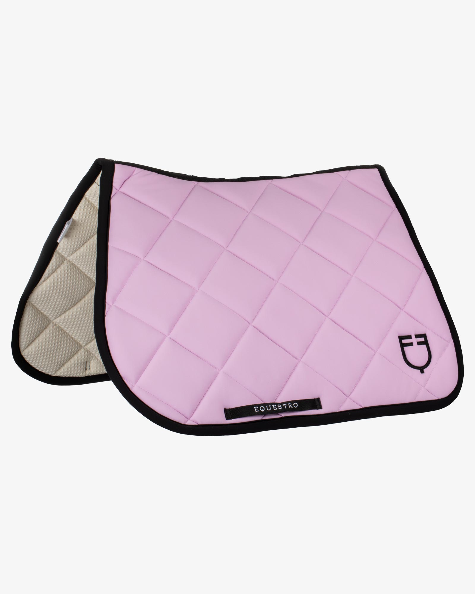 Jumping saddle pad with embroidered logo black line edition
