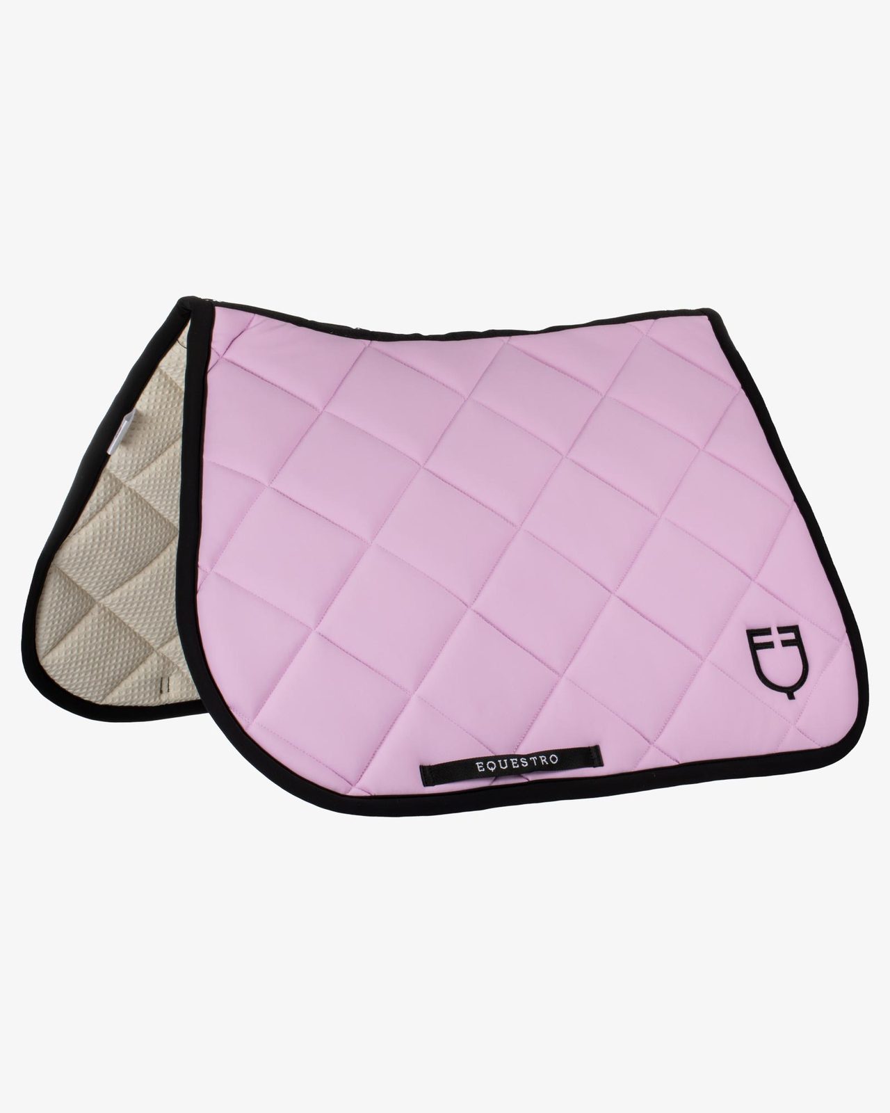 Jumping saddle pad with embroidered logo black line edition