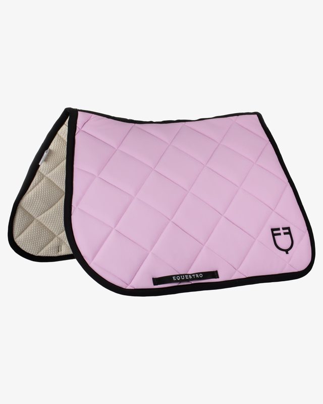 Jumping saddle pad with embroidered logo black line edition