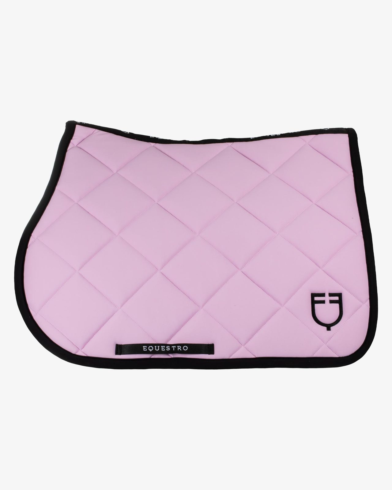 Jumping saddle pad with embroidered logo black line edition