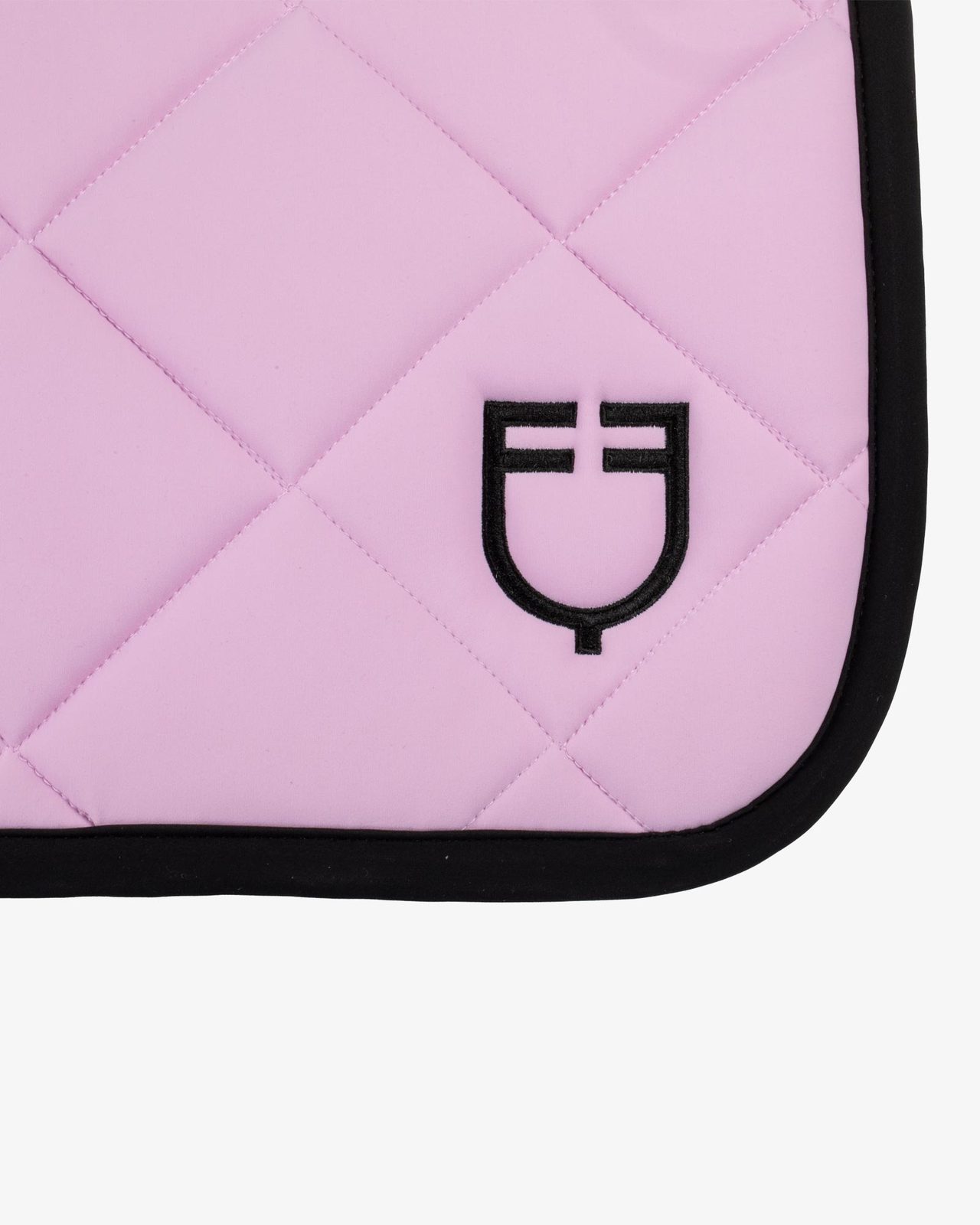 Jumping saddle pad with embroidered logo black line edition