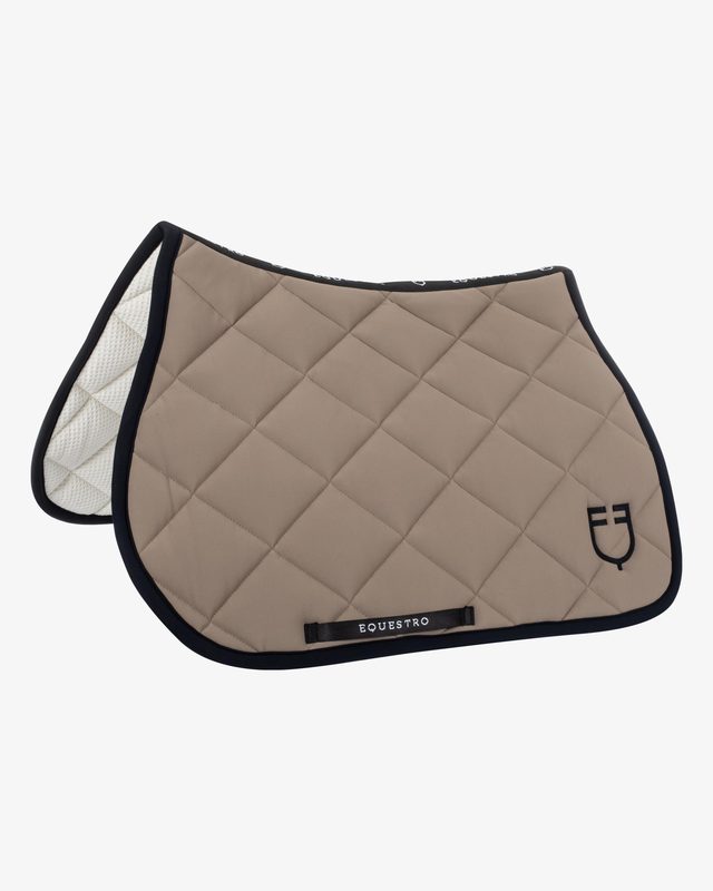 Jumping saddle pad with embroidered logo black line edition