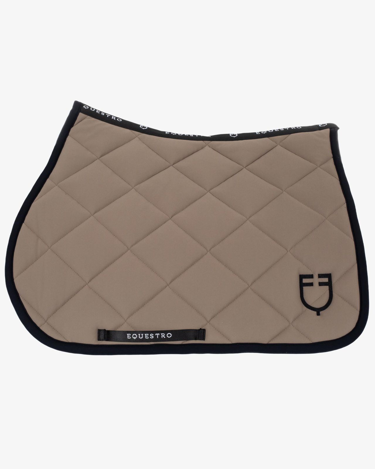 Jumping saddle pad with embroidered logo black line edition