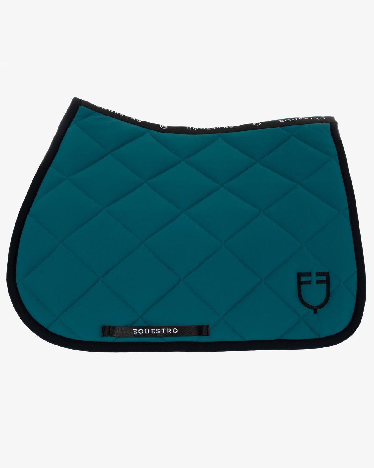 Jumping saddle pad with embroidered logo black line edition