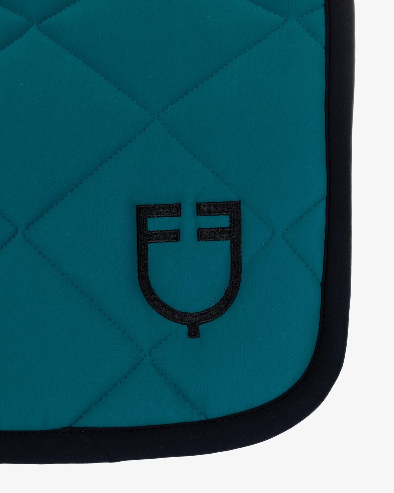 Jumping saddle pad with embroidered logo black line edition