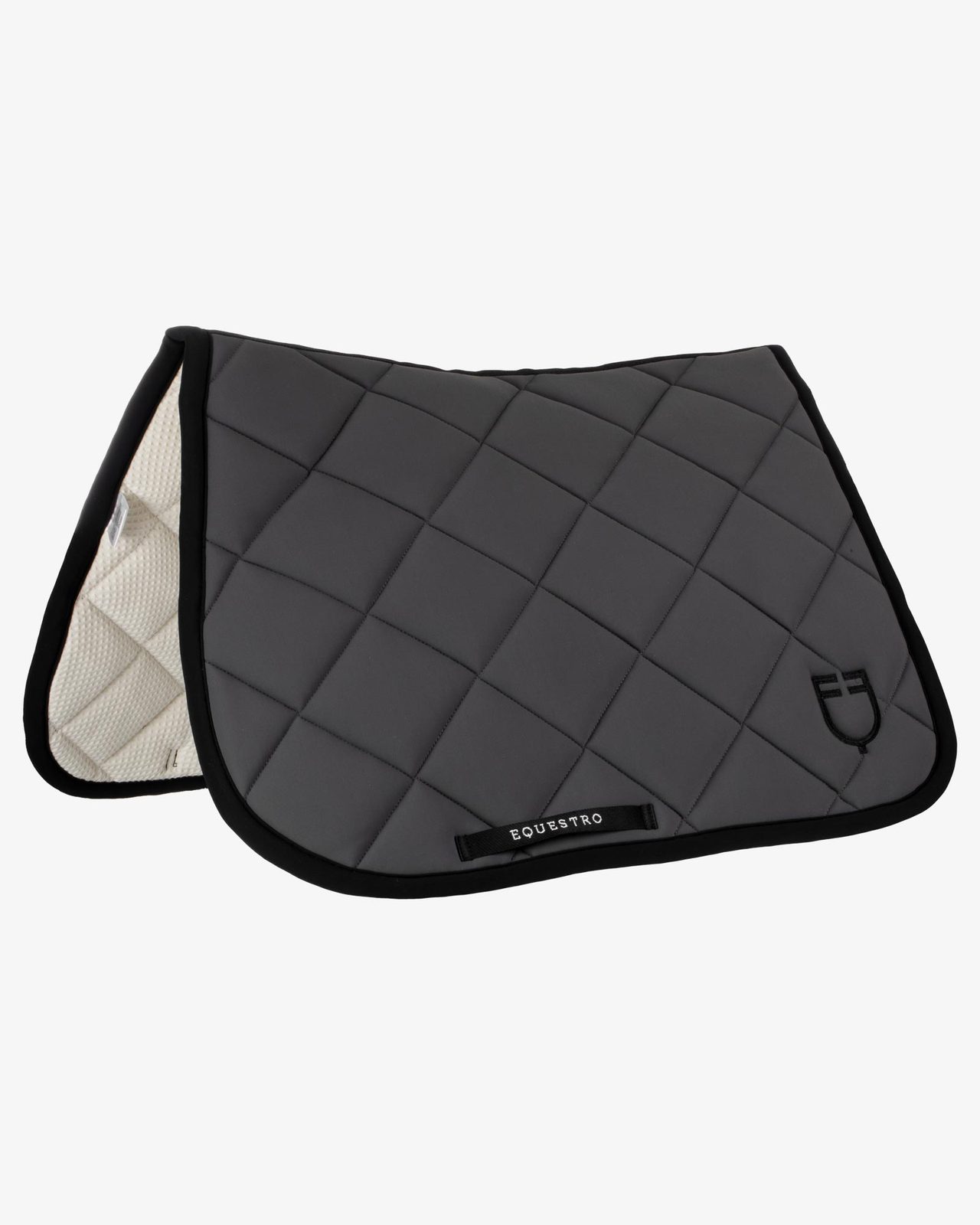 Jumping saddle pad with embroidered logo black line edition