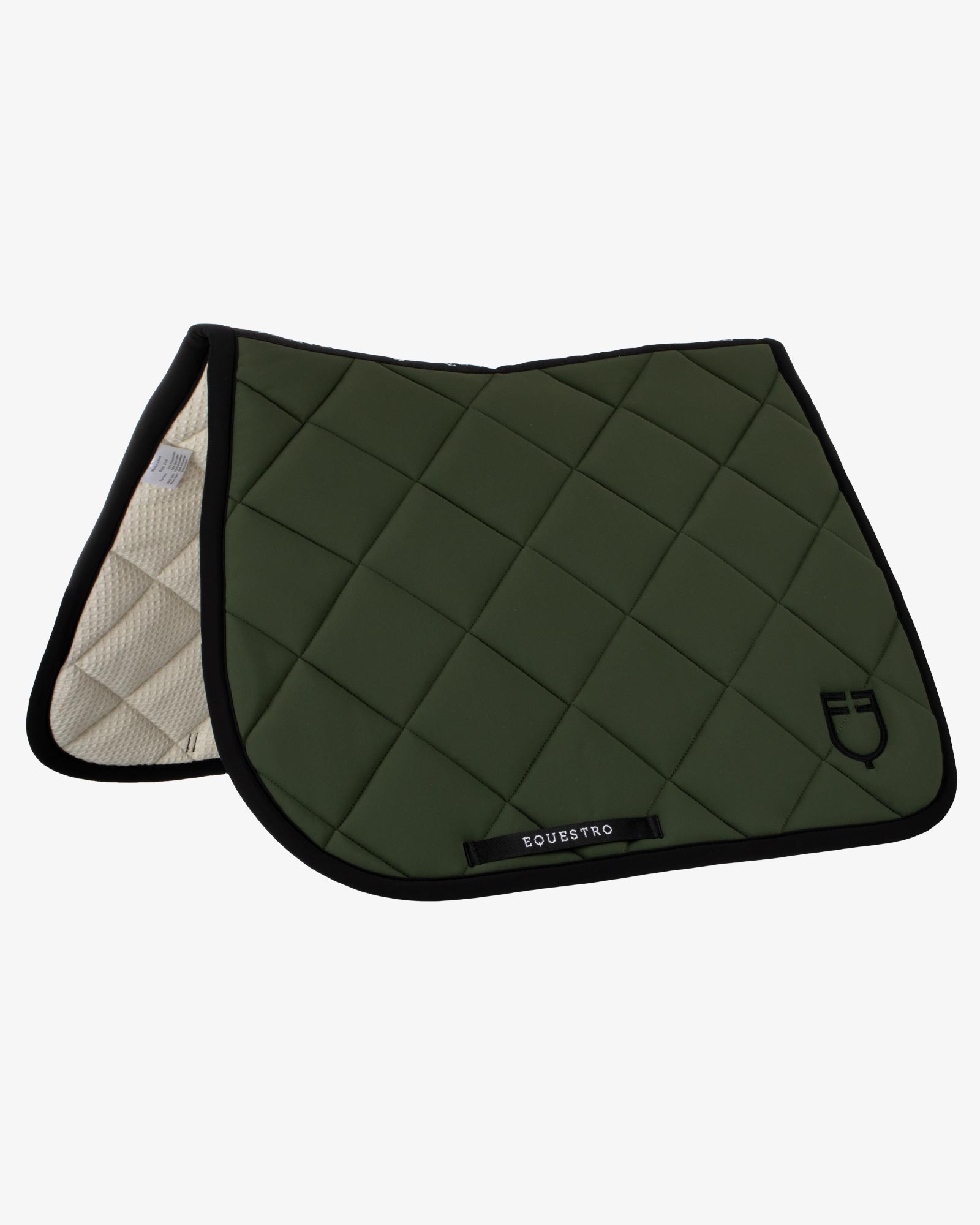 Jumping saddle pad with embroidered logo black line edition