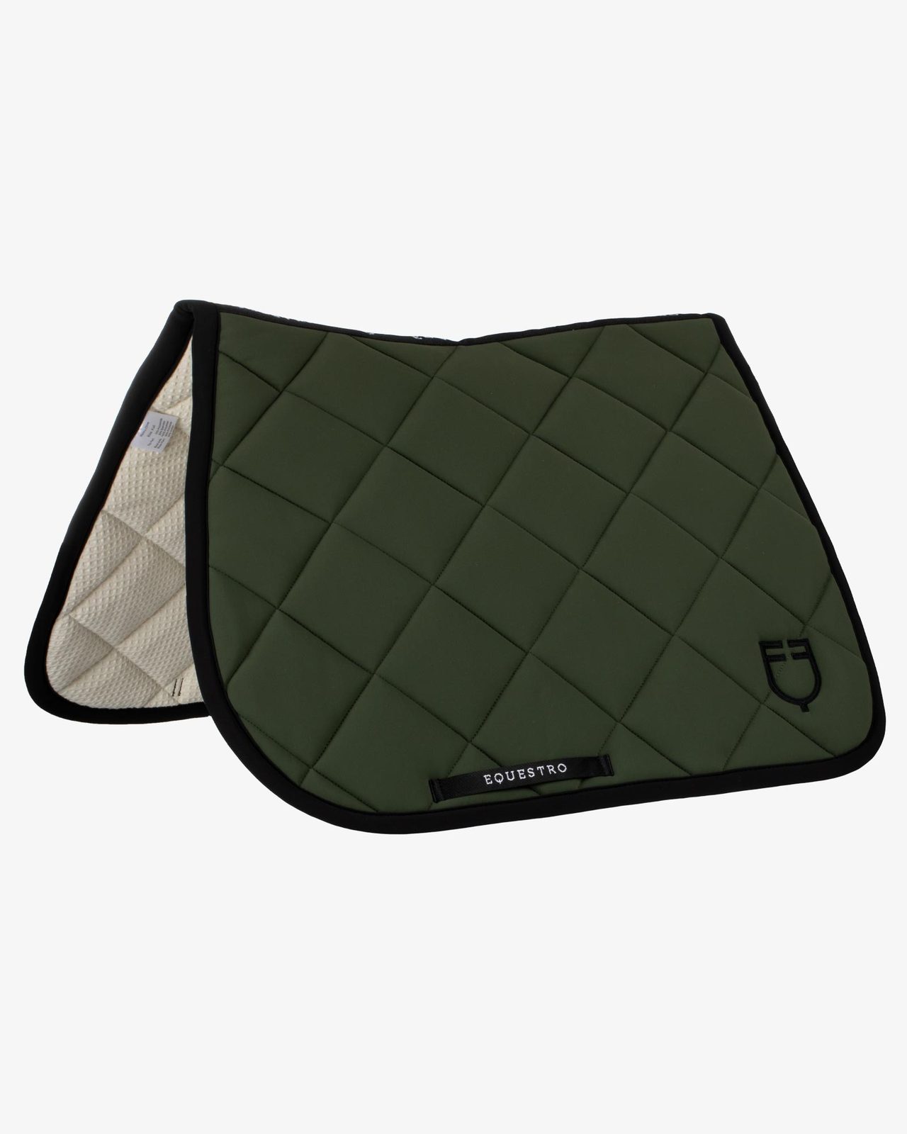 Jumping saddle pad with embroidered logo black line edition