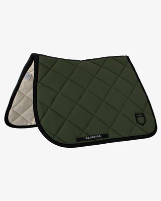 Jumping saddle pad with embroidered logo black line edition