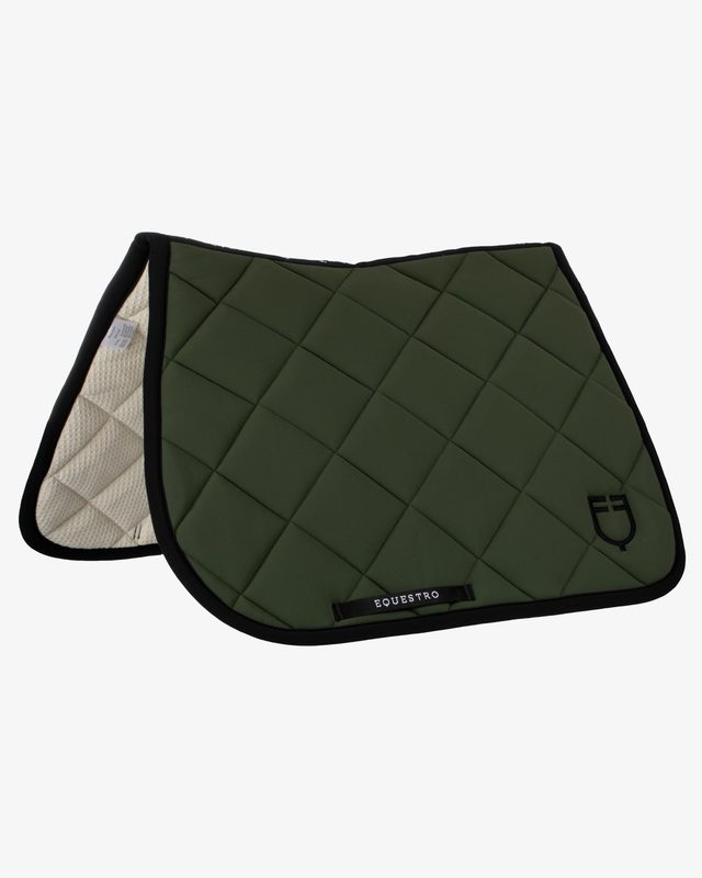 Jumping saddle pad with embroidered logo black line edition