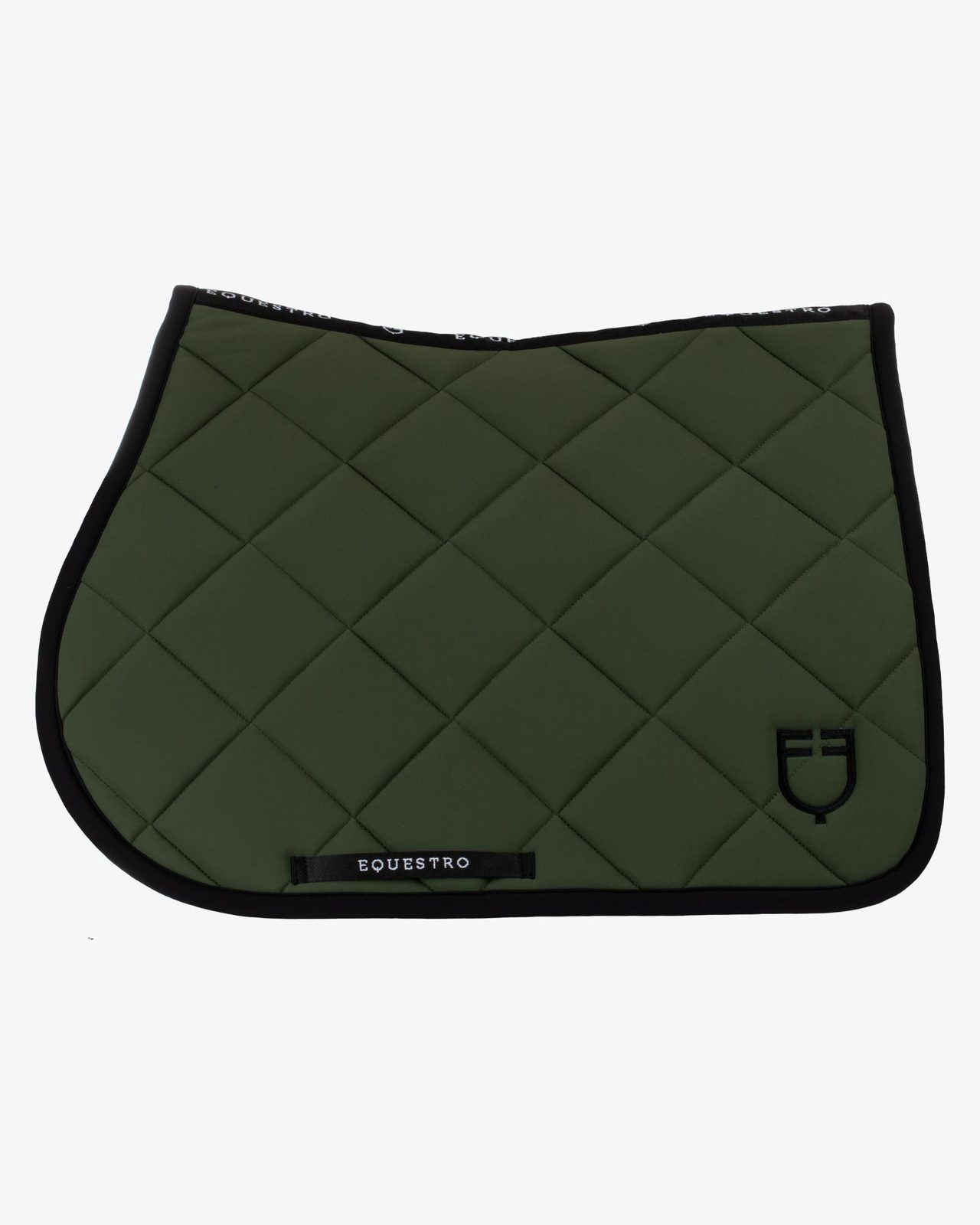 Jumping saddle pad with embroidered logo black line edition