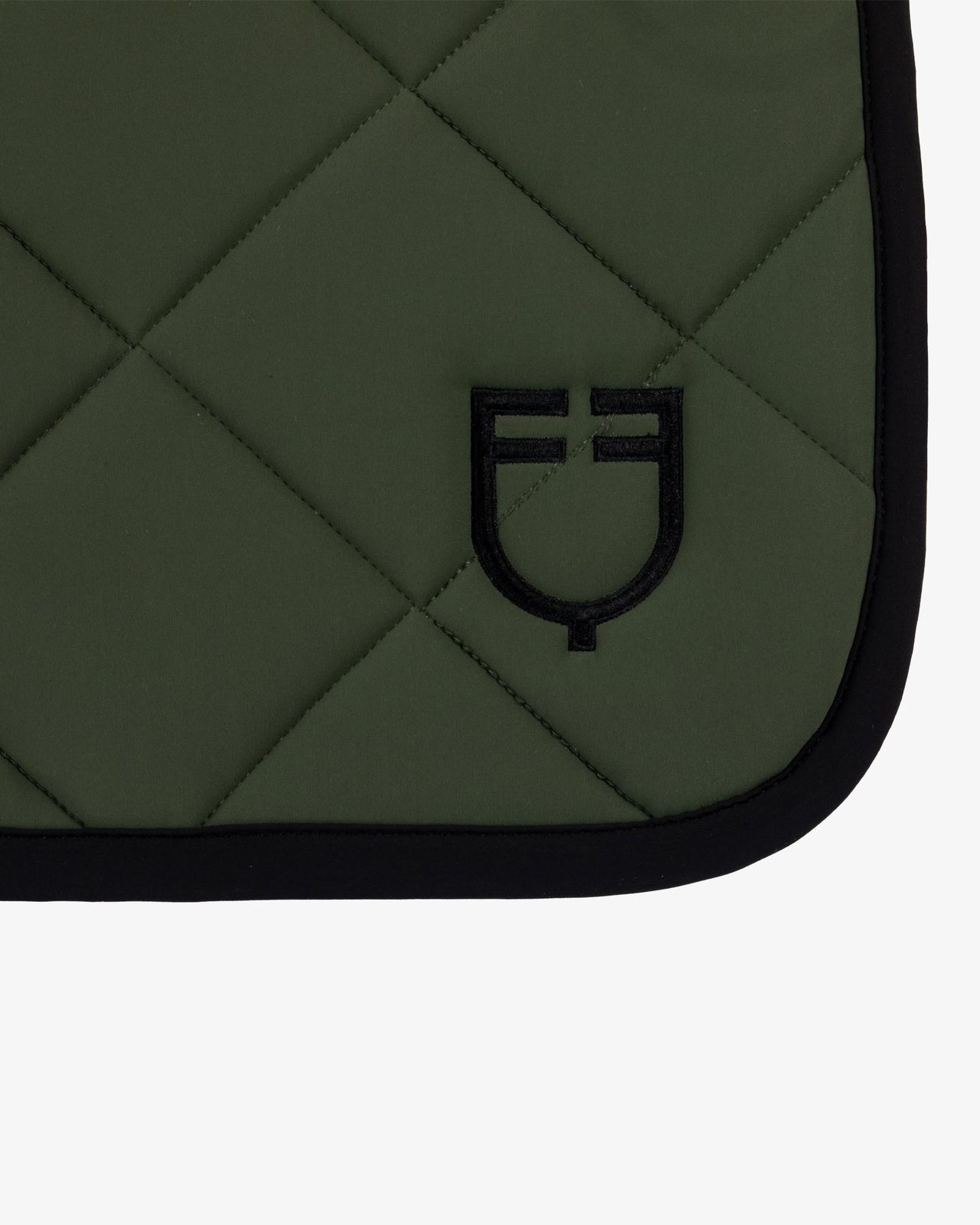 Jumping saddle pad with embroidered logo black line edition