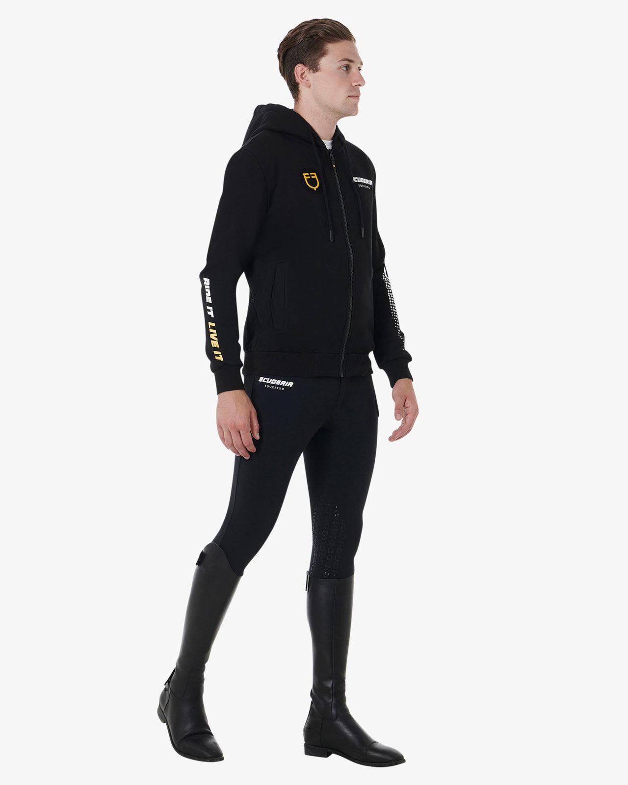 Felpa uomo cappuccio Scuderia Equestro pile
