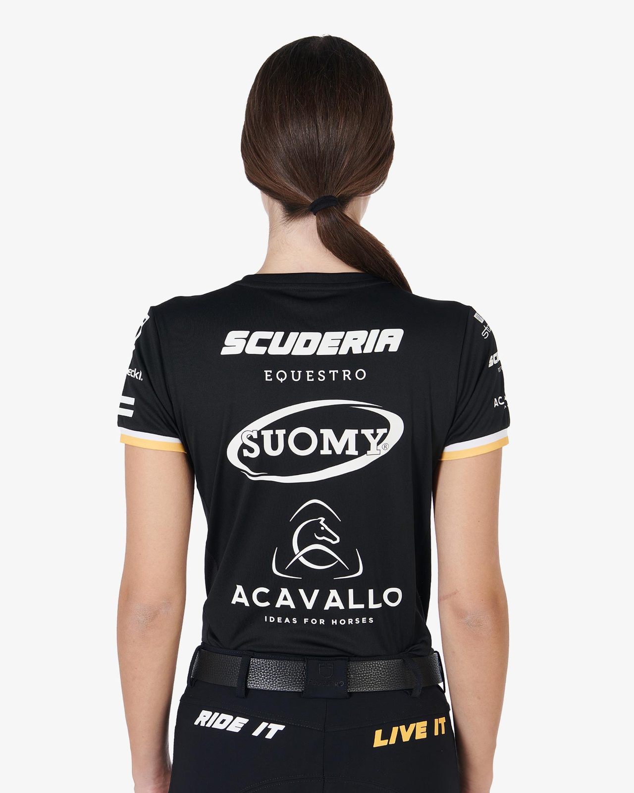 T-shirt donna multilogo tessuto tecnico