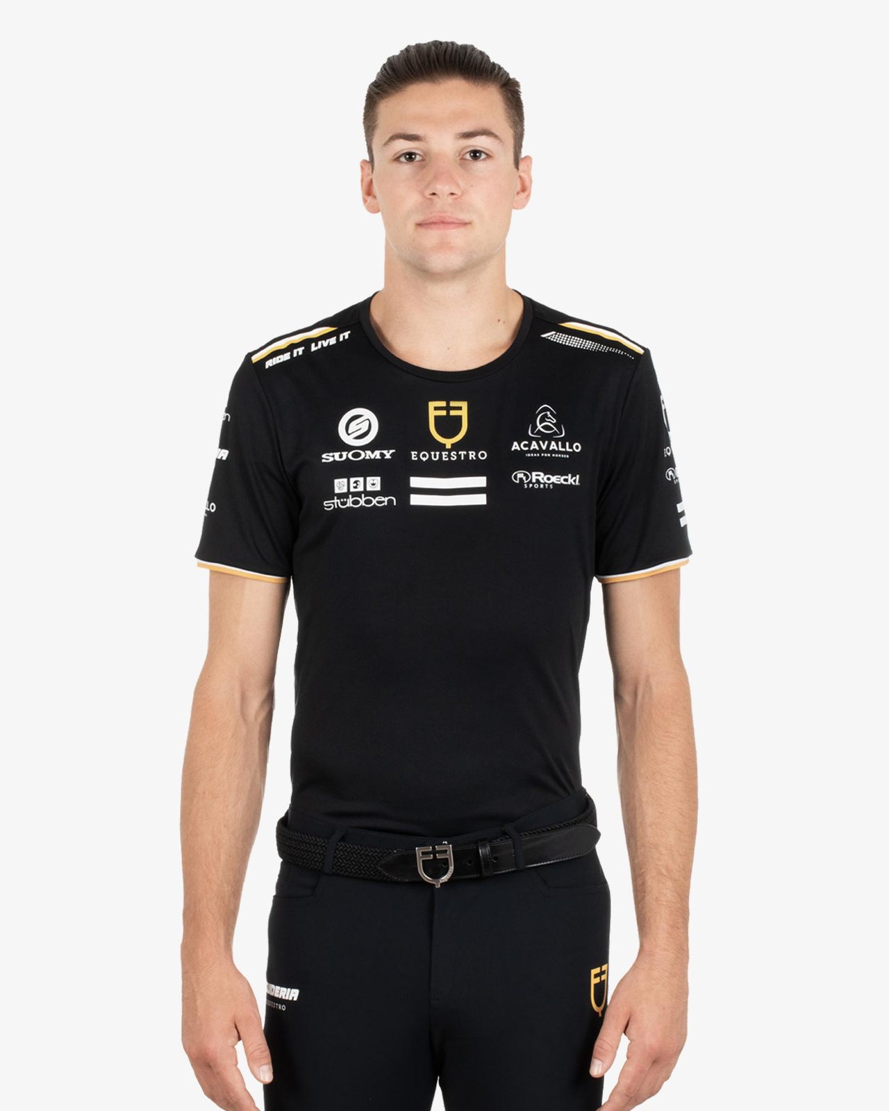 Men's multi logo T-shirt technical fabric