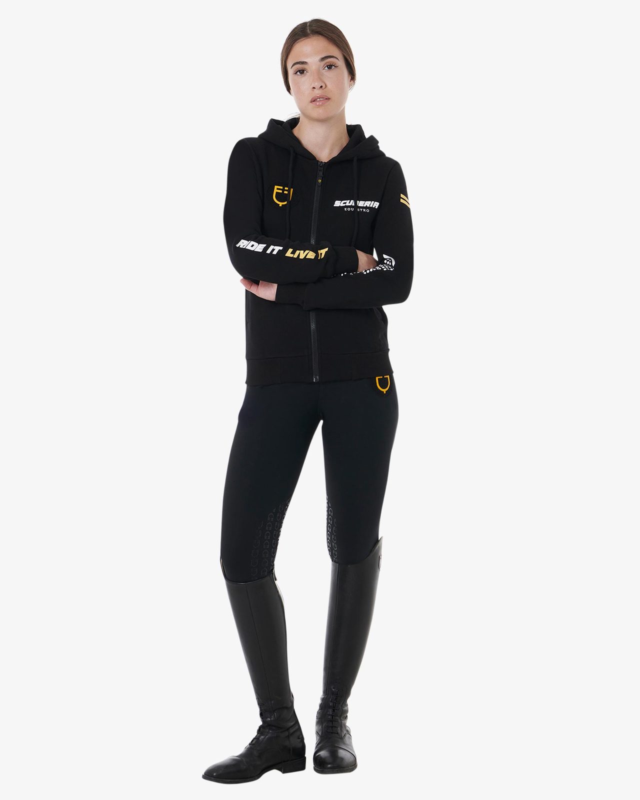 Felpa donna cappuccio Scuderia Equestro pile