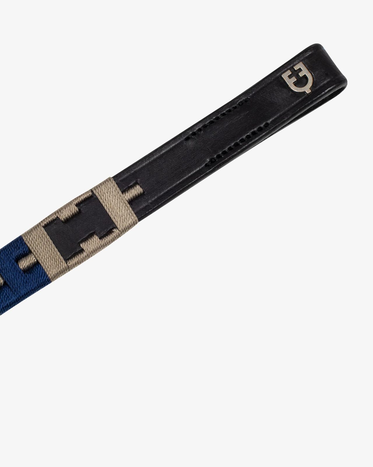 Leather browband with geometric pattern