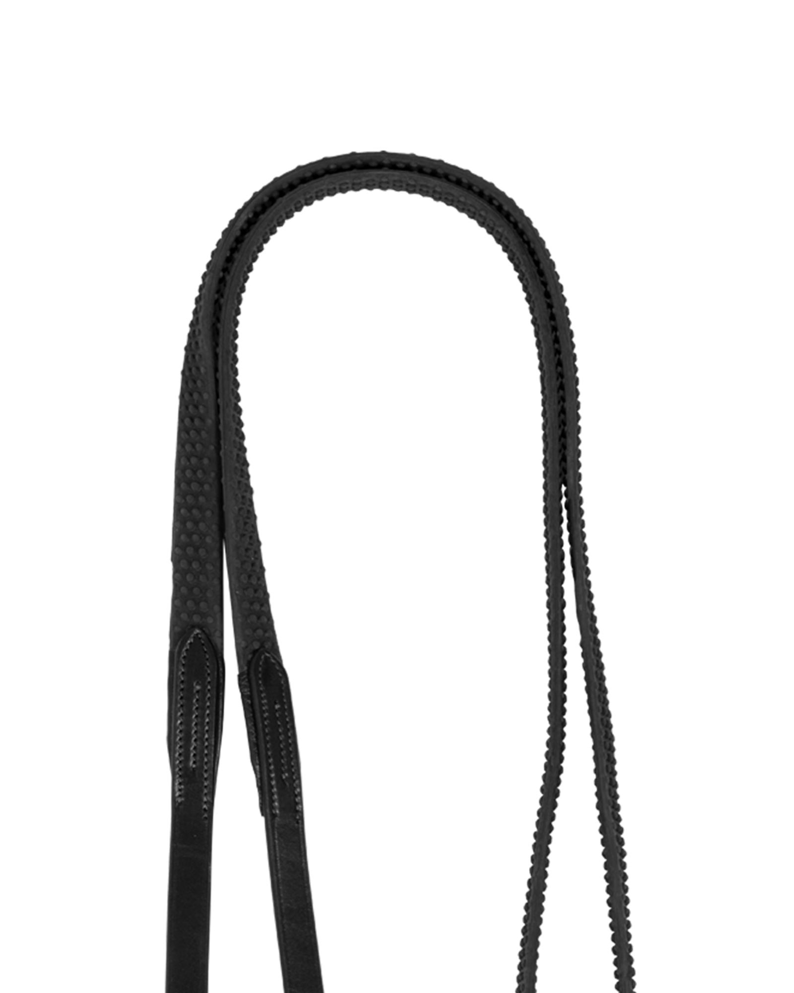 Reins leather & rubber grip