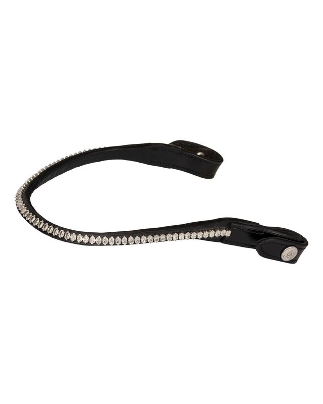 Browband calfskin & oval crystals