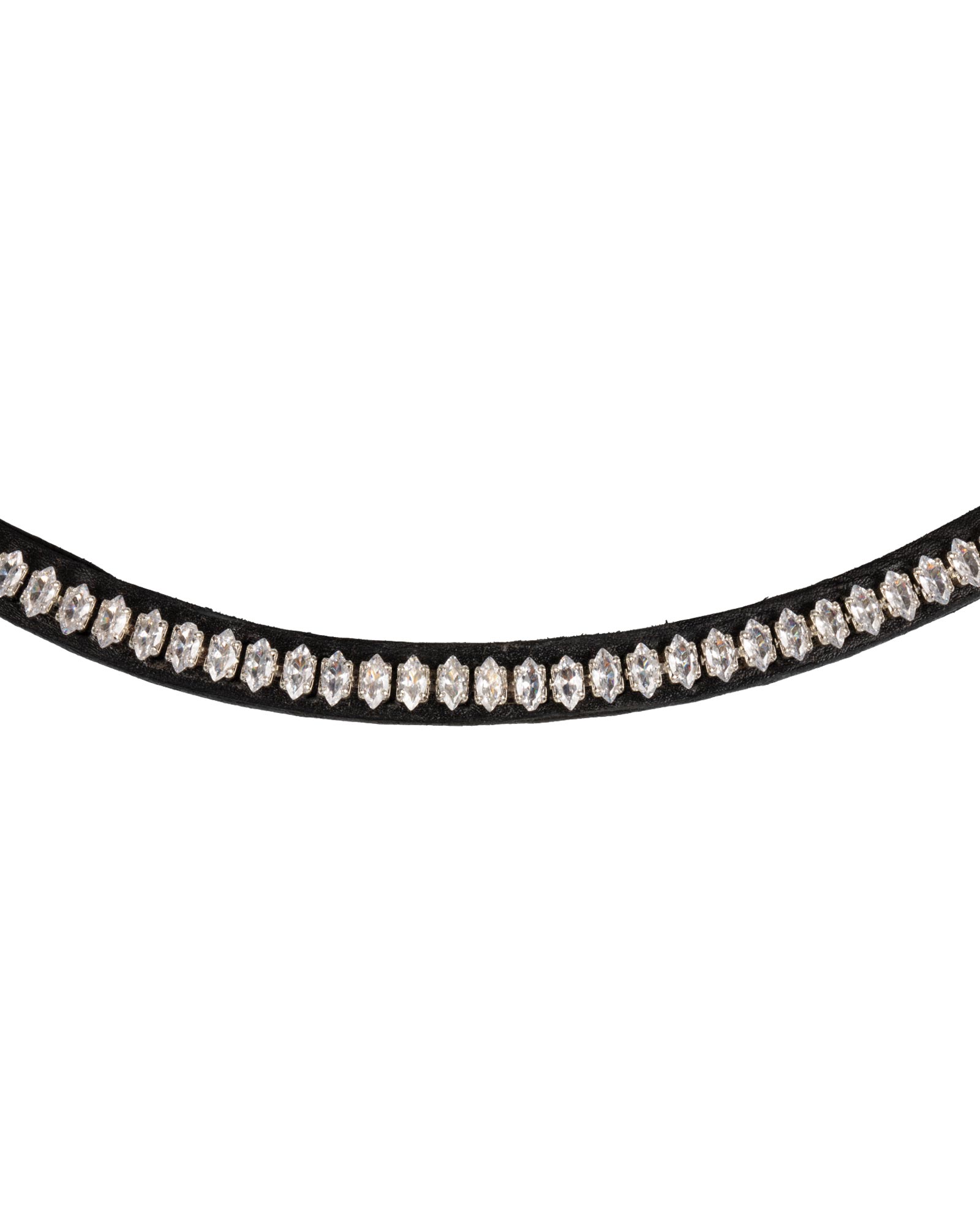 Browband calfskin & oval crystals