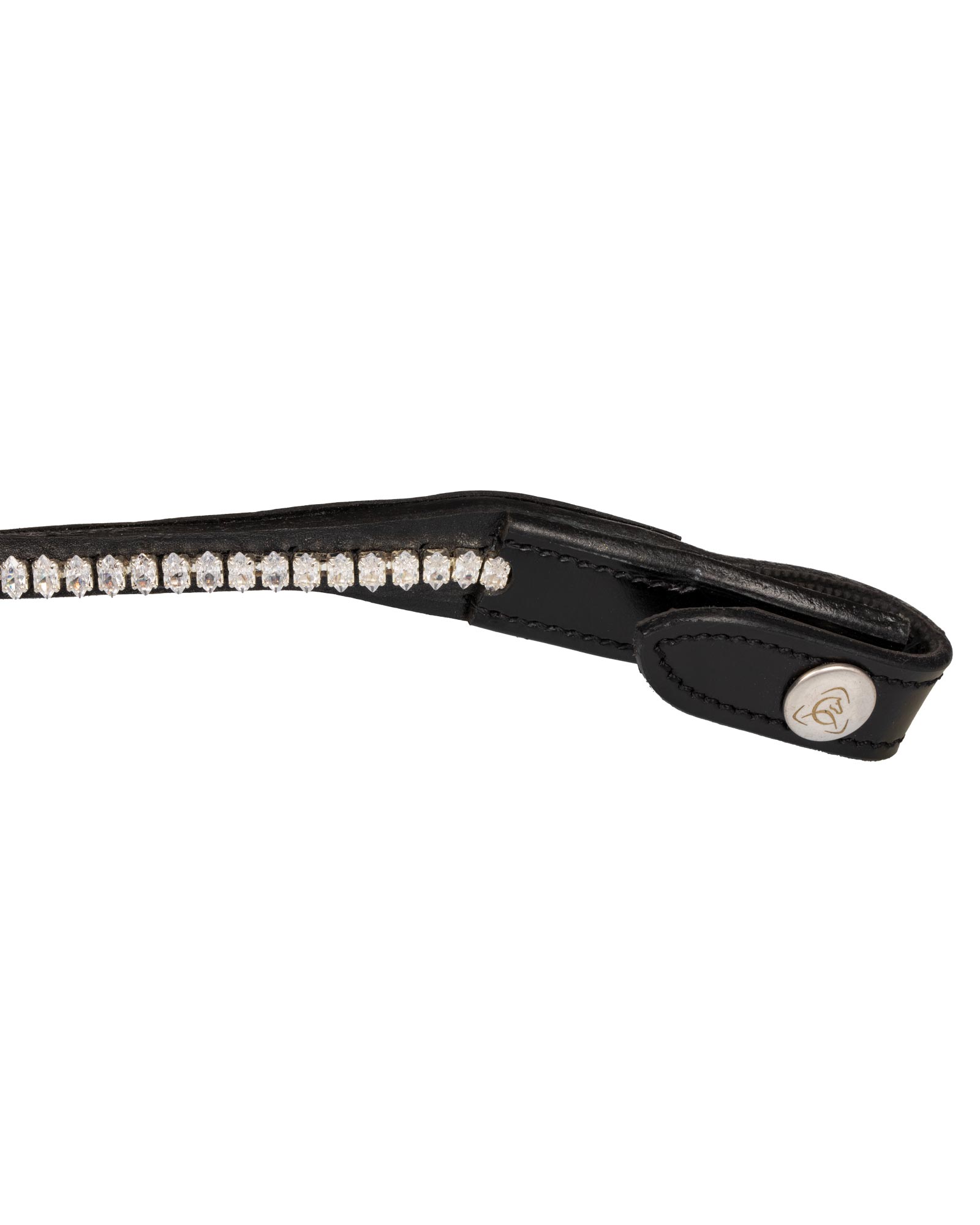 Browband calfskin & oval crystals