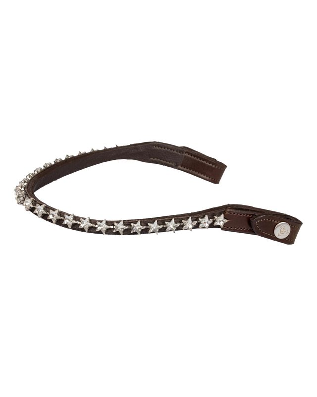 Browband calfskin & starry crystals