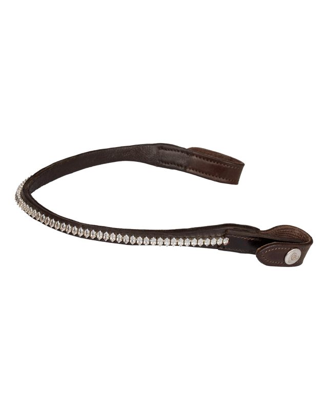 Browband calfskin & oval crystals