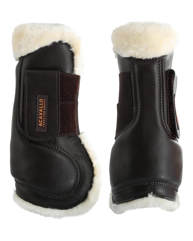 Gamaschen Springen aus Eco-Leder mit Eco-Fell